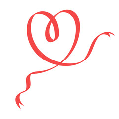 Valentine Stylized Heart Illustration with Ribbon