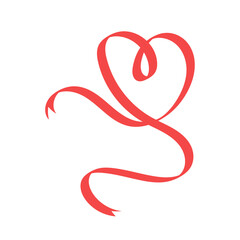 Valentine Stylized Heart Illustration with Ribbon