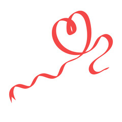 Valentine Stylized Heart Illustration with Ribbon