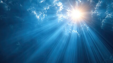 Fototapeta premium A radial burst background featuring soft shades of light blue radiating from a central point,
