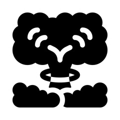 Nuclear explosion glyph icon