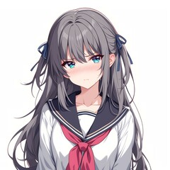 アニメ調の美少女の切り抜き用素材