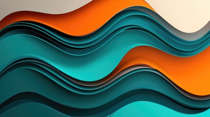 Abstract Waves in Vibrant Blue and Orange Tones for Design Projects