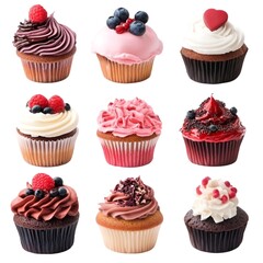 Fresh Cupcakes Isolated on White Background