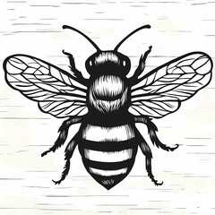 Obraz premium vector illustration of a bee