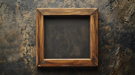 old wooden frame on rustic dark brown background for your text or design