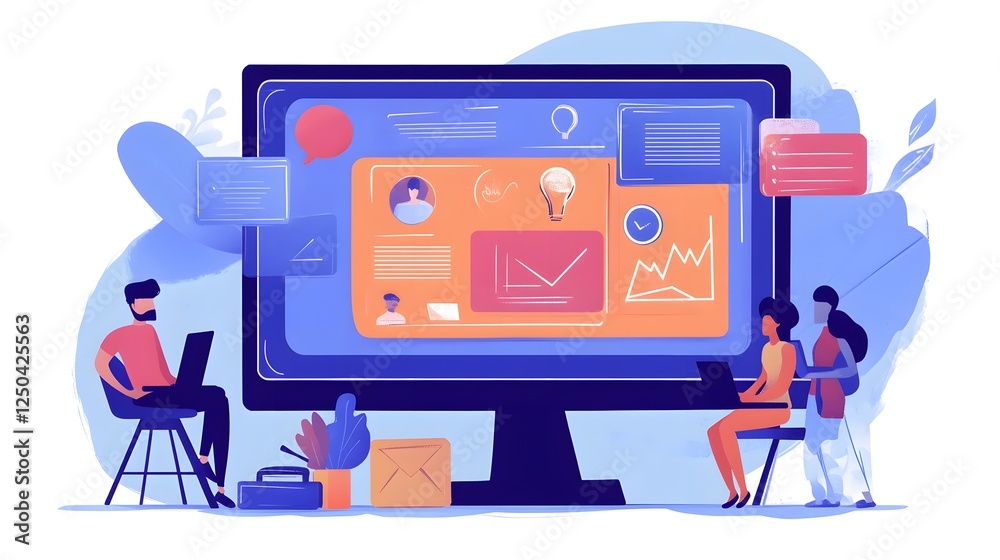 Poster Collaborative digital workspace with interactive dashboard charts and infographics empowering business strategies data driven decision making and successful outcomes