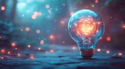 A mesmerizing close-up of a futuristic blue lightbulb revealing intricate technology inside