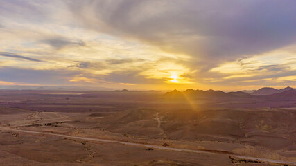 Sunset view from Mount Hezekiah, Massive Eilat Nature Reserve