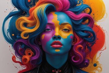 Vibrant Artwork Featuring Bold Colors and Unique Contrasts