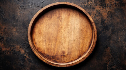 Fototapeta premium brown wooden plate on rustic background