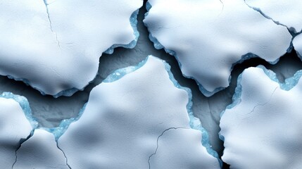 Cracked ice texture; glacial melt; environmental impact