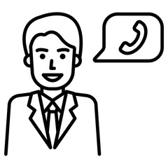 전화 받는 직장인 아이콘