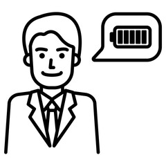 직장인 배터리 충전 아이콘
