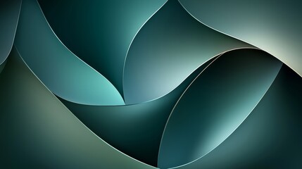 A Stunning Dark Green Abstract Background with Curved Designs Perfect for Textures and Professional Uses