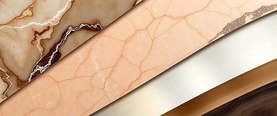 A digital painting showcasing a stylish background composed of overlapping semi-transparent layers of various textures including marble, velvet, and brushed metal, rendered in .