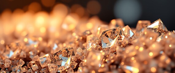 A digital rendering of a stylish background featuring a high resolution macro photograph of sparkling crystals, rendered with  a photorealistic style and high dynamic range to s.