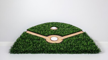 Baseball Field Metal Wall Art - Home plate, baseball, grass, sport, game. Symbolizing  competition, teamwork, recreation, skill, and victory.