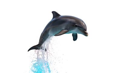Naklejka premium Dolphin Leaping High Ocean Splash Water Jump
