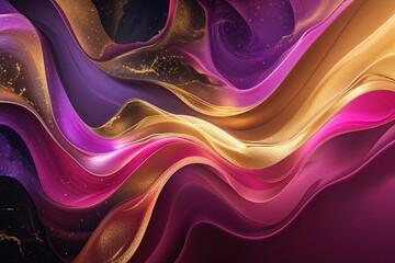 Stunning Abstract Art Featuring Vibrant Golden and Magenta Color Variations