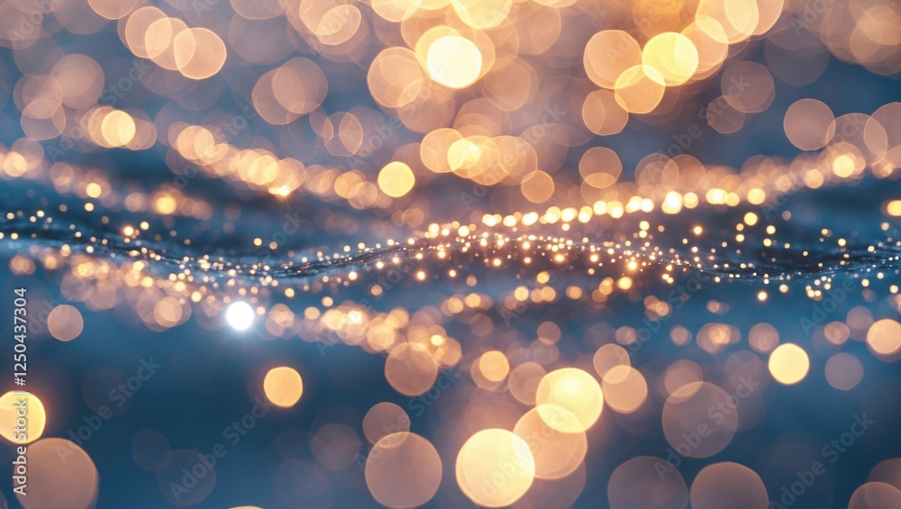 Poster glowing abstract bokeh background with soft light reflections and textures in warm tones ideal for d