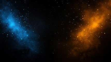 Obraz premium Abstract cosmic nebula, dual colors, starfield background, design element