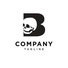 Letter B Skull Logo Icon Vector