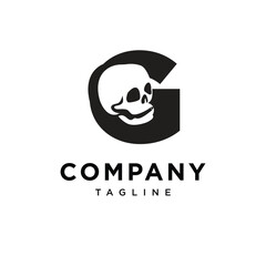 Letter G Skull Logo Icon Vector
