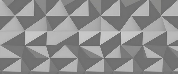 A minimalist graphic design of a stylish geometric background with  repeating triangular patterns, in cool grayscale tones of charcoal, silver, and white, showcasing a clean and.