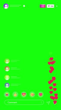 Instagram Live Screen Animation HD Vertical On Green Screen