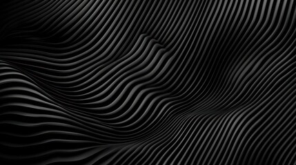Abstract Black Wave Background with Linear Texture