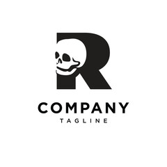 Letter R Skull Logo Icon Vector