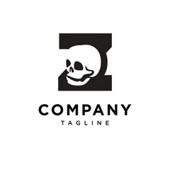 Letter Z Skull Logo Icon Vector