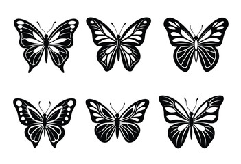 set of vector butterflies isolated, silhouette butterfly vector silhouette clipart, clipart butterfly, clipart vector, vector silhouette, bundle butterfly silhouette clipart, clipart butterfly bundle
