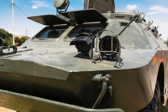 armored reconnaissance and patrol vehicle close up view .