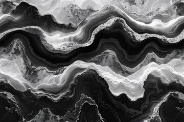Fototapeta premium Monochrome Noise Texture with Abstract Liquid Flow and Marble Wave Gradients for Modern Retro Banner Design