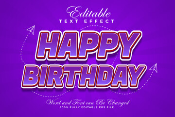 Happy Birthday 3D Editable Text Effect