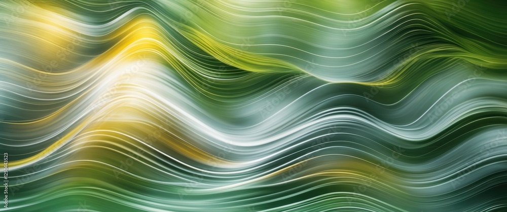 Canvas Prints Abstract Green Nature Background with Blurred Motion Lines and Soft Waves for Wallpaper or Design Use