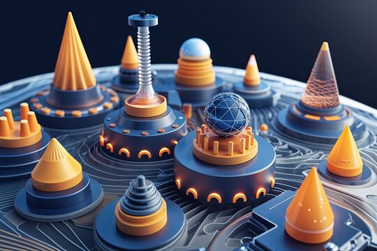 3D Seismological Tool Icons for Earth Movement and Wave Analysis