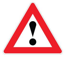 triangle traffic sign with exclamation mark illustrator NOT IA