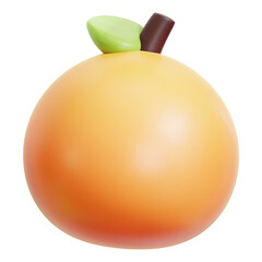 Fototapeta premium Orange 3D cute cartoon pastel isolated icon. summer fruit, healthy snack