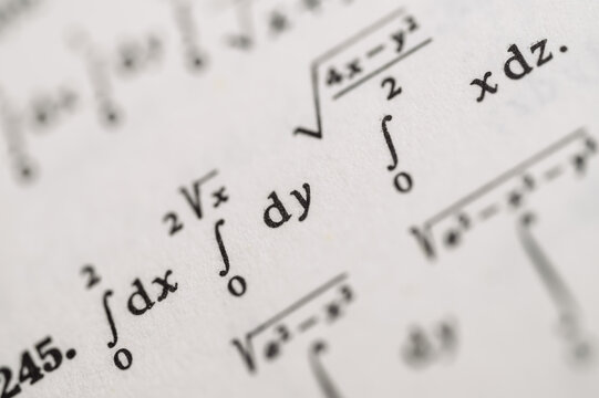 Mathematical Formulas and Equations in Textbooks Featuring Integrals, Square Roots, and Parametric Functions