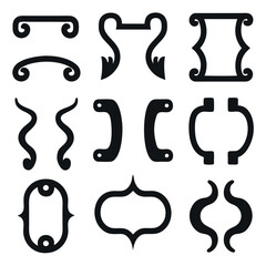 Set of Elegant Blackline Decorative Design Elements