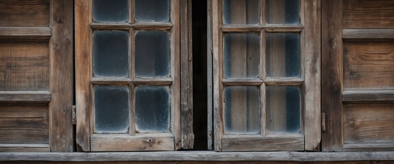 A close up of rustic wooden window panes with character showcasing aged wood and vintage glass details.