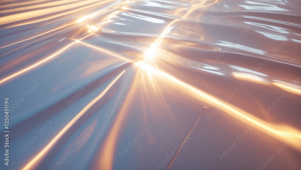 Poster abstract light rays reflecting off a smooth plastic surface creating an artistic visual effect. refl