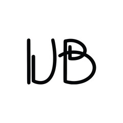 UB monogram logo design letter text name symbol monochrome logotype alphabet character simple logo
