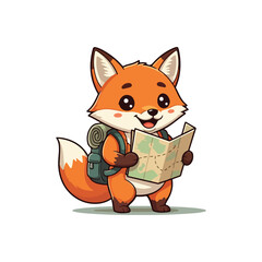 Obraz premium Cute wolf Cartoon Vector Icon Illustration Animal Nature Icon Concept Isolated Premium Vector