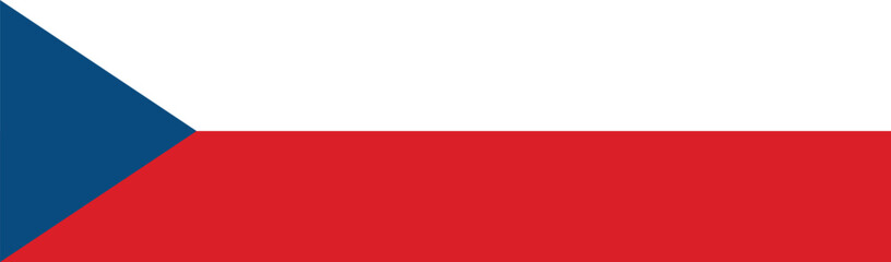 Czech flag long banner digital vector illustration