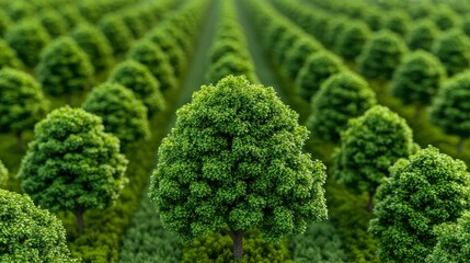 Lush Green Treetops In A Verdant Forest