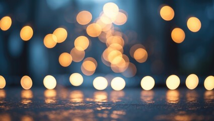 Soft glowing bokeh lights background creating a dreamy atmospheric effect with gentle defocus and warm hues for creative design projects